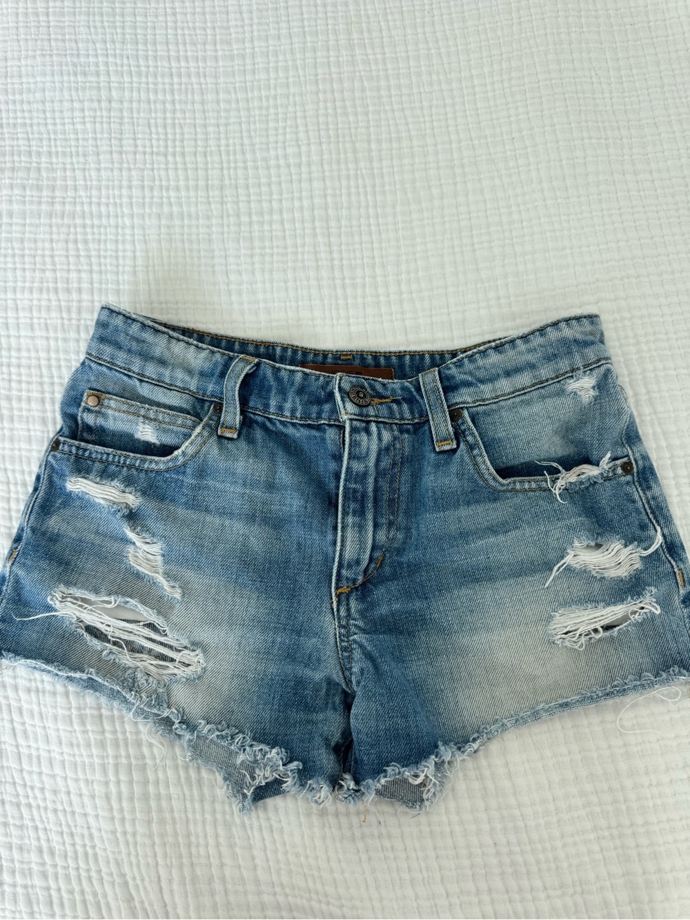 Joes Jean Classic Distressed Denim Shorts - Light Blue